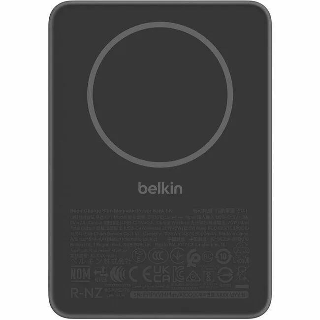 Belkin Belkin BoostCharge Slim Magnetic Power Bank 5K 5000 mAh 7.5 W USB-C Black — product photo