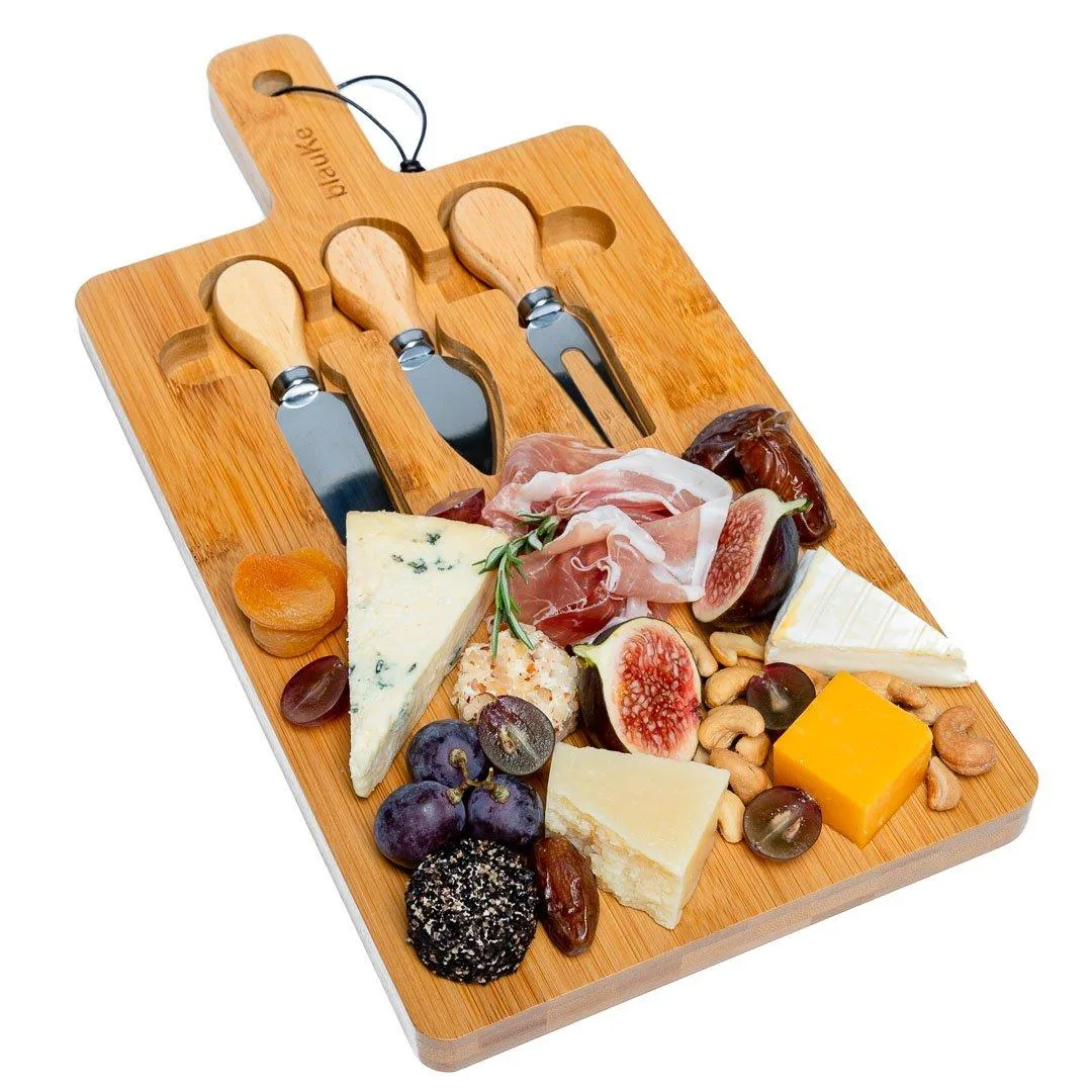 BlauKe BlauKe Bamboo Cheese Board &amp; Knife Set 12x8 inch — product photo