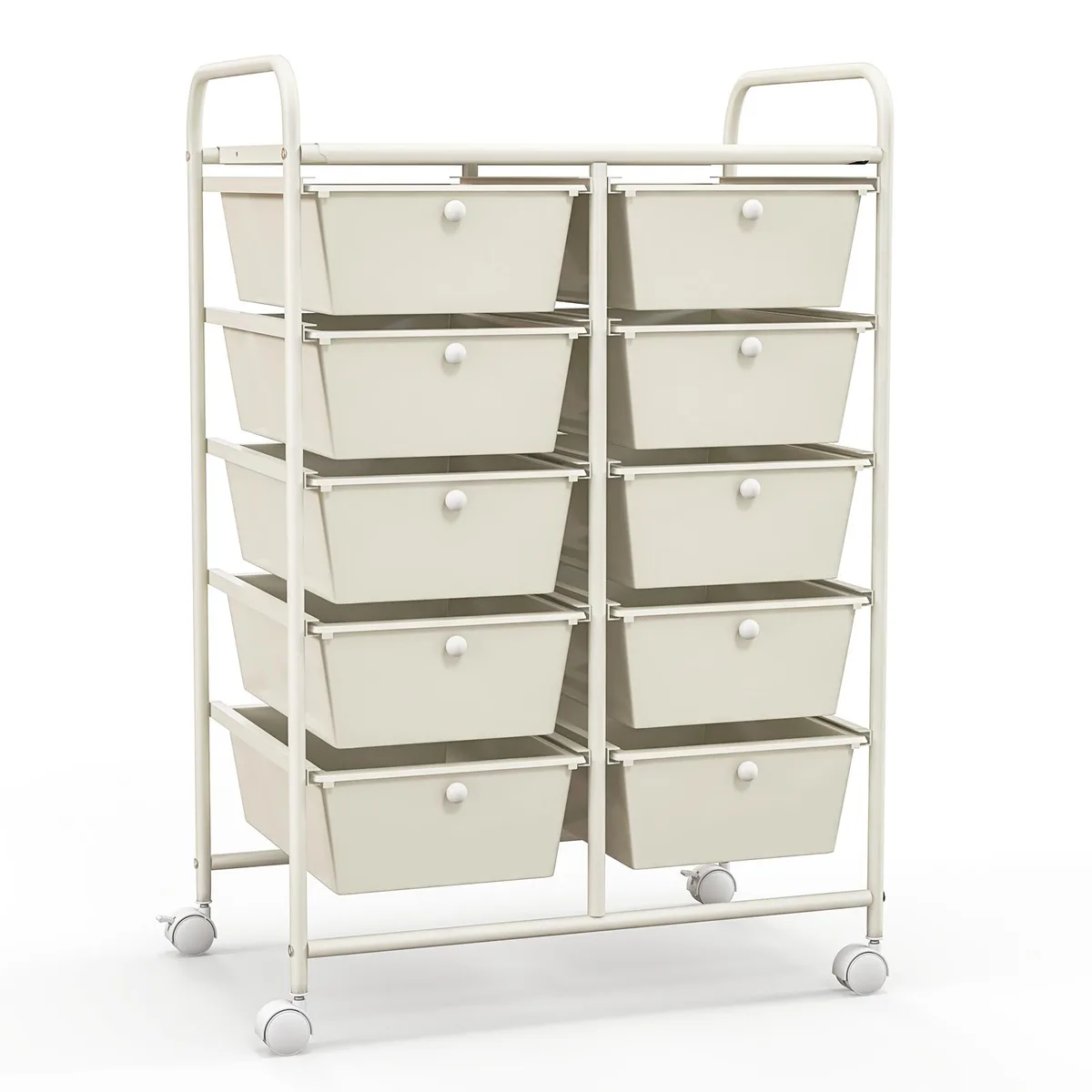 SlickBlue SlickBlue 10-Drawer Rolling Storage Cart White 26x14.5x34 inches — product photo