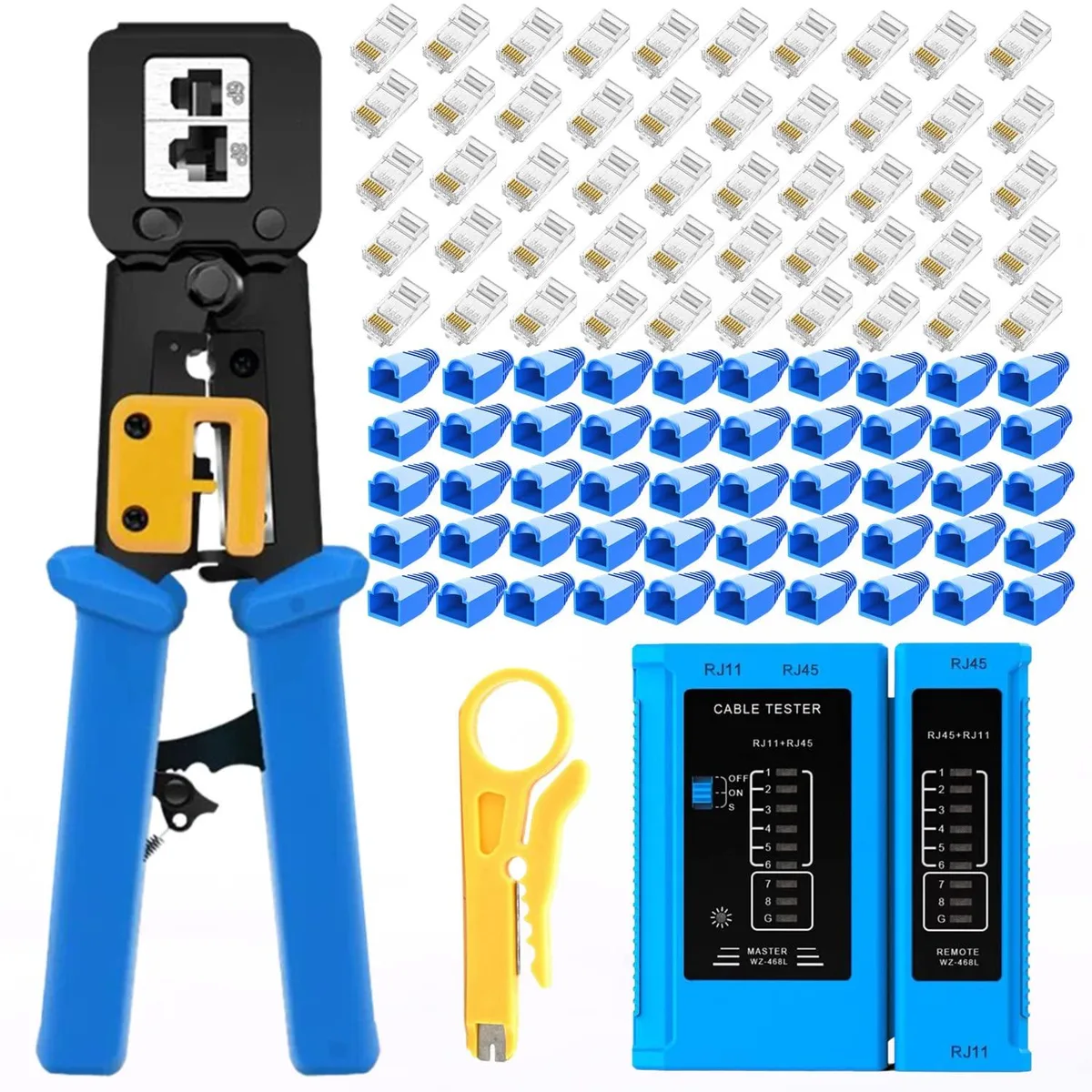 KEHIPI KEHIPI Gaobige002 electrician tool kit with 50 connectors, 50 covers, tester, stripper — product photo
