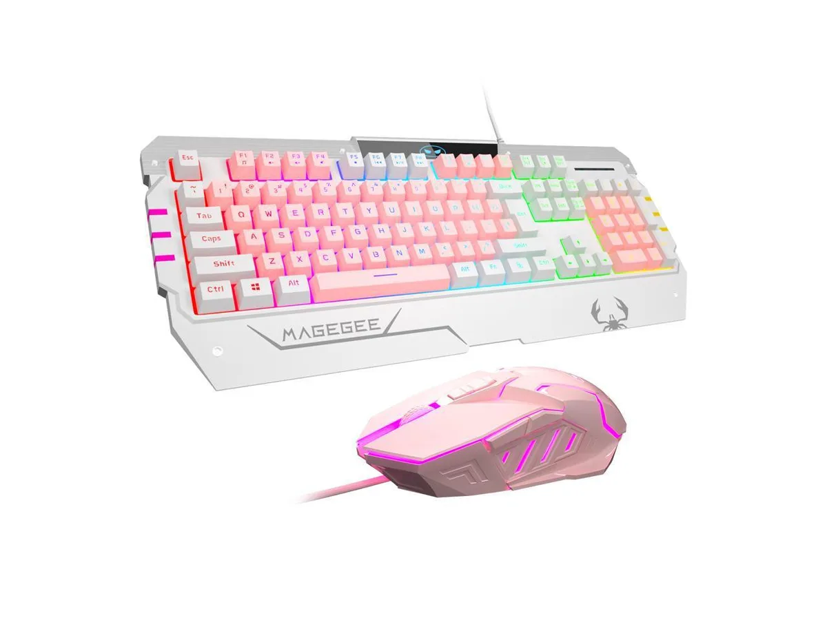 INMISS INMISS GT817 Gaming Keyboard and Mouse Combo Pink White 19-key rollover USB 2.0 — product photo