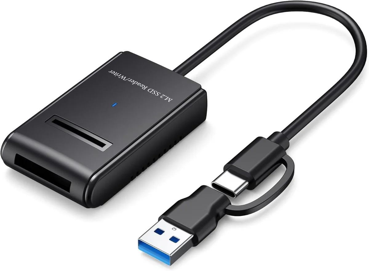 Hitoor Hitoor M.2 NVMe &amp; SATA Reader USB A C Adapter Black — product photo