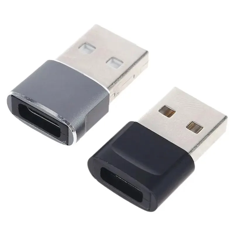 Hetai Tech Hetai Tech USB C Female to USB 2.0 Male Adapter 2.3cm Black Gray — product photo
