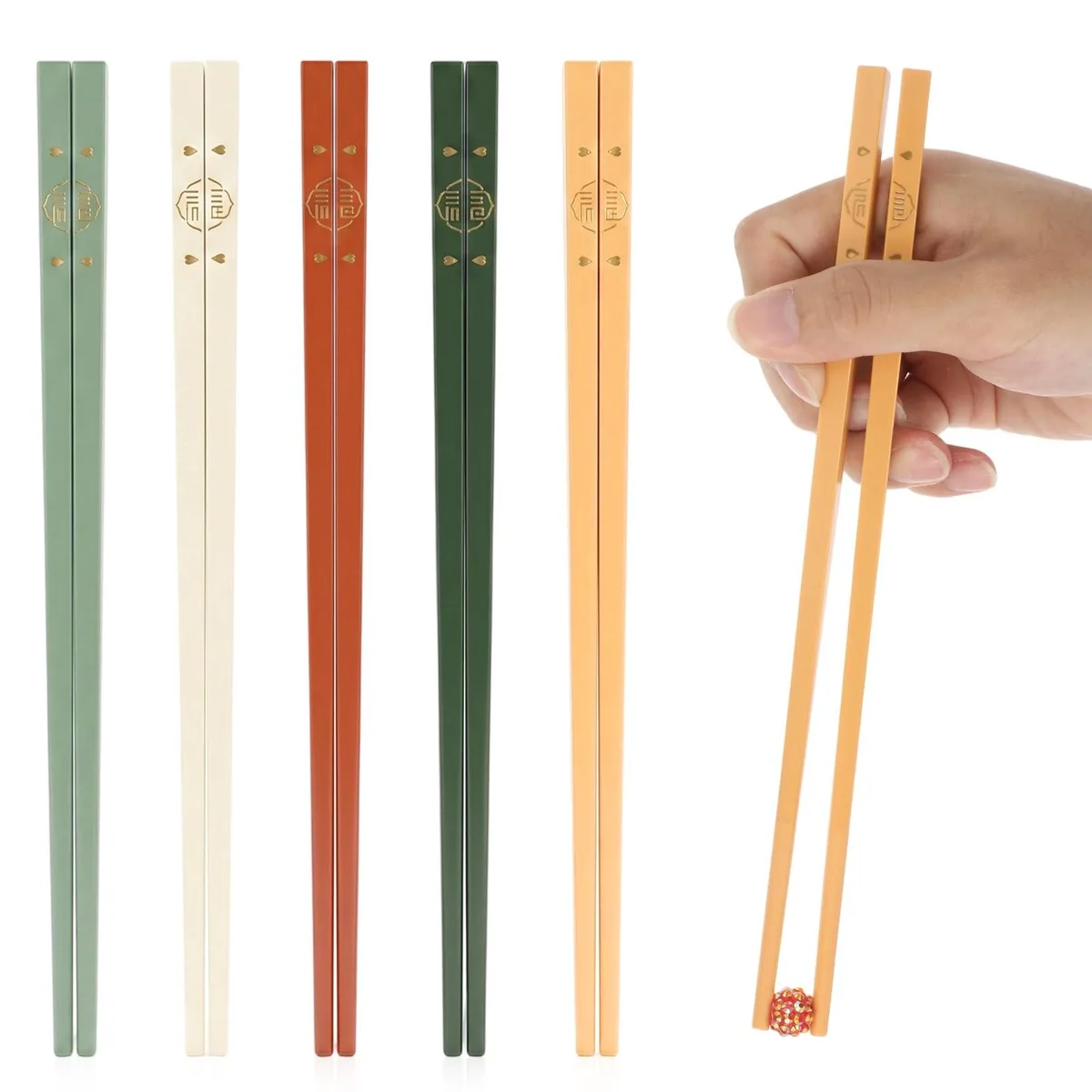  Ziuohaa 5469LZLB7268 5 Pair Chopsticks 9.45in Fiberglass — product photo