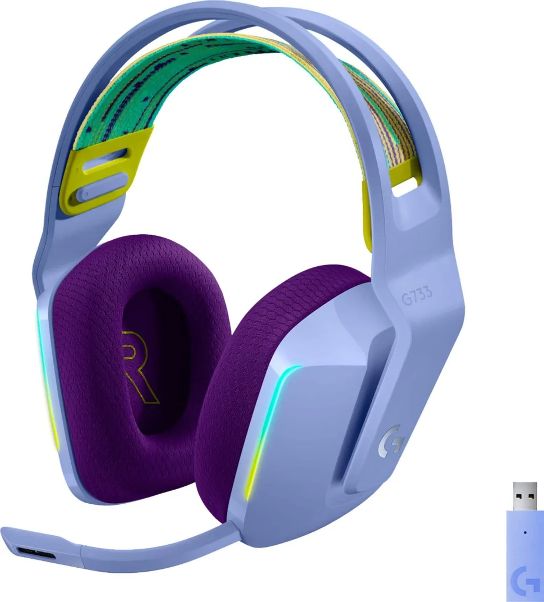 Logitech Logitech G733 981-000889 Lilac headset 29 h 33 ft 2.4 GHz — product photo