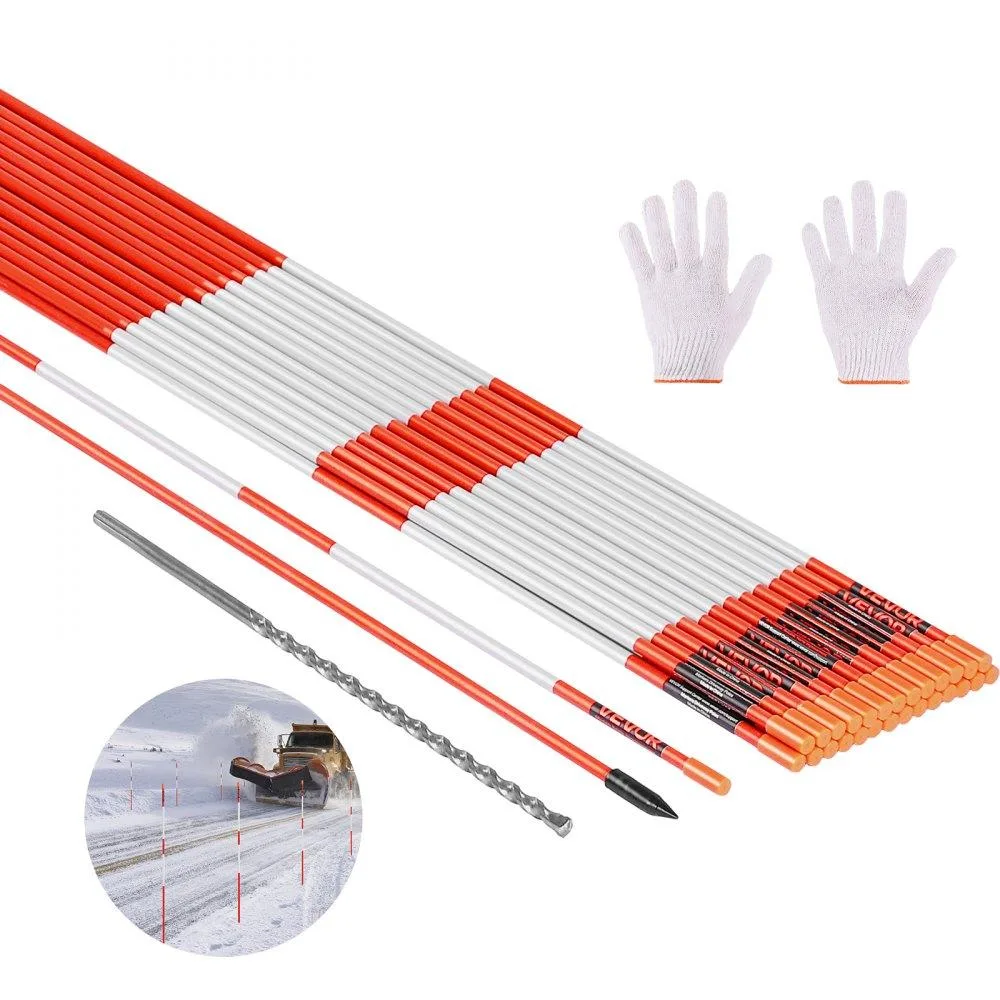 VEVOR VEVOR Driveway Markers 200Pcs 48 in 1/4 in Dia Orange with Drill Bit — product photo