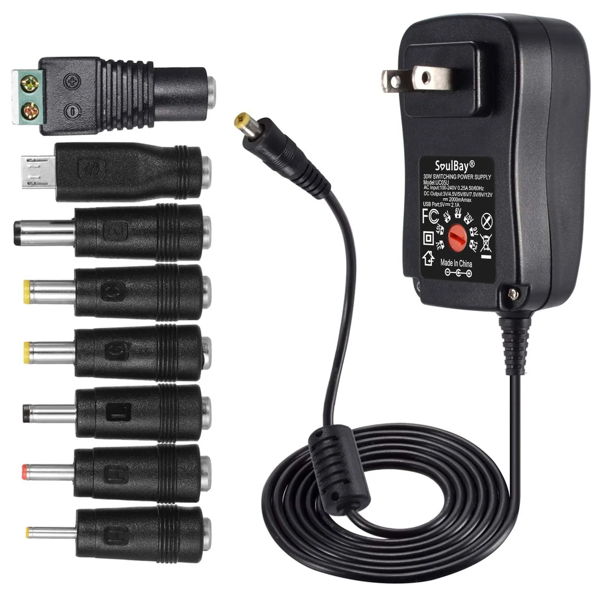  Dell UC05U 30W USB-C Power Adapter 12V 2A 5in Cable — product photo