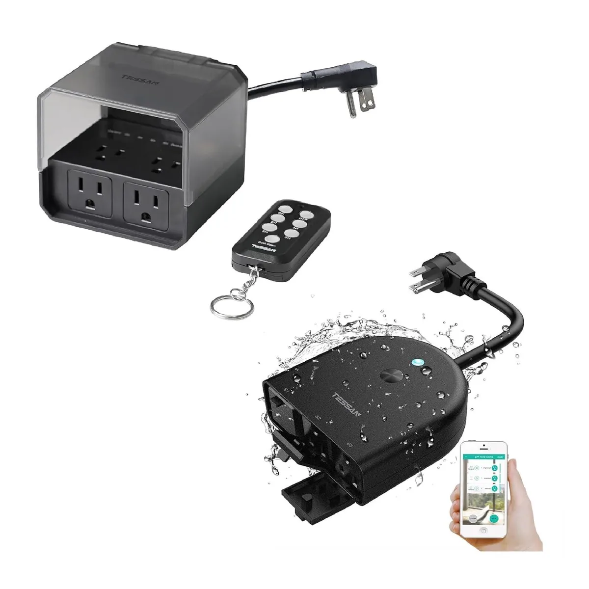 BFKK BFKK Smart Plug 3 Outlets Outdoor Waterproof 100ft Remote 15A 1875W — product photo