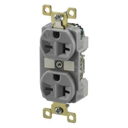 Gray nylon 20A 250V straight blade plug model 5462GRY