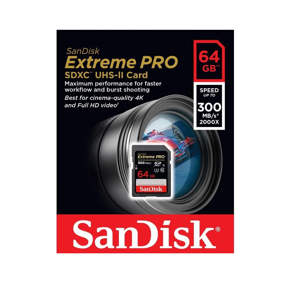 SanDisk SanDisk Extreme Pro 64GB SDXC UHS-II memory card — product photo