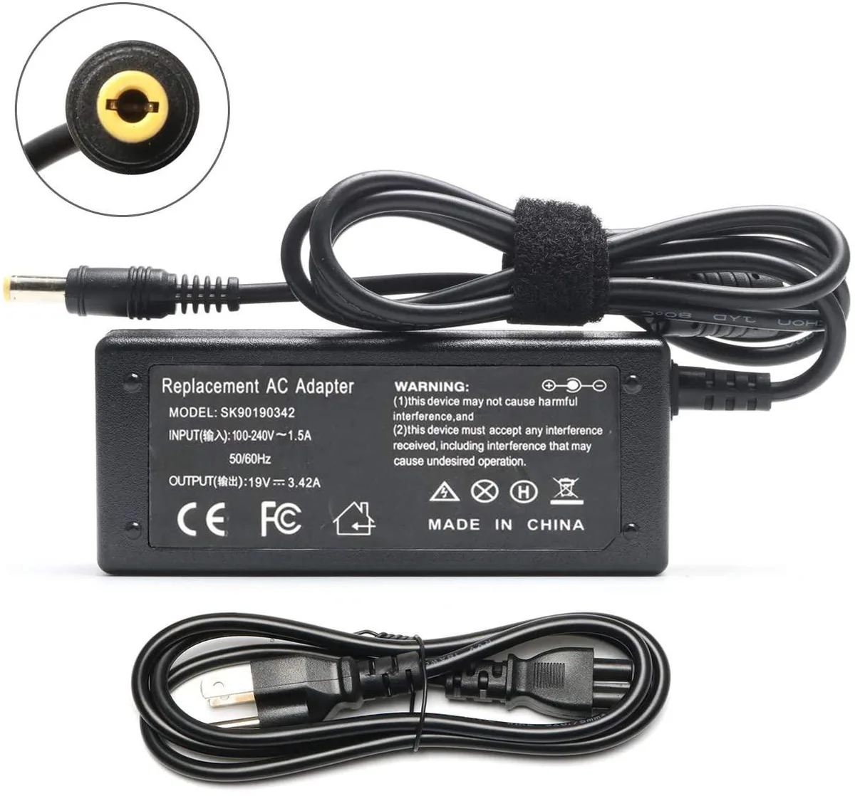 myVolts myVolts 65W 19V AC Adapter 5.5*1.7mm for Acer Aspire E1 E5 ES1 V3 — product photo