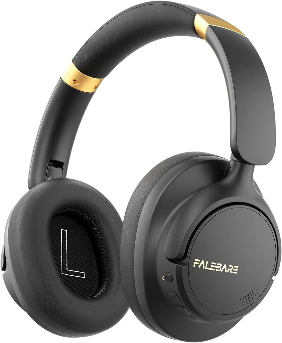 TUKO TUKO Noise Cancelling Headphones 80H ANC Black Gold — product photo