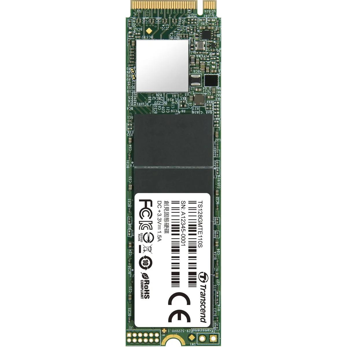Transcend Transcend TS128GMTE110S 128GB M.2 2280 NVMe internal hard drive — product photo