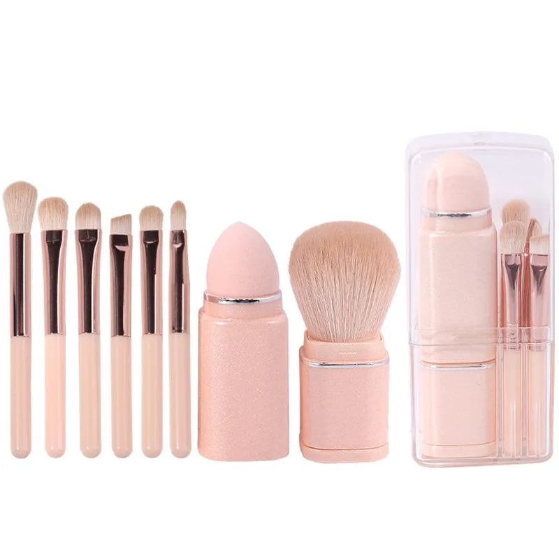 DAXINQI DAXINQI 8-in-1 Mini Portable Scalable Makeup Brush Set Pink — product photo