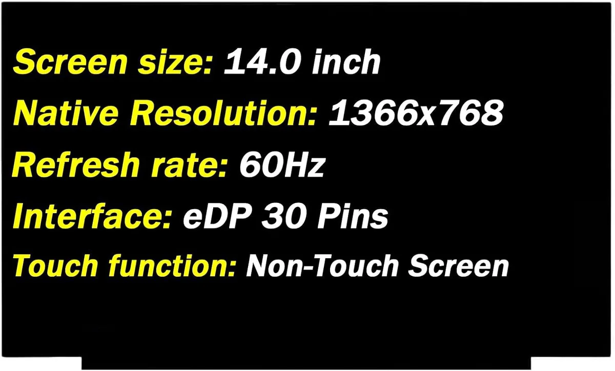NUOLAISUN NUOLAISUN 14.0" 1366x768 60Hz 30Pin L61948-001 laptop screen — product photo