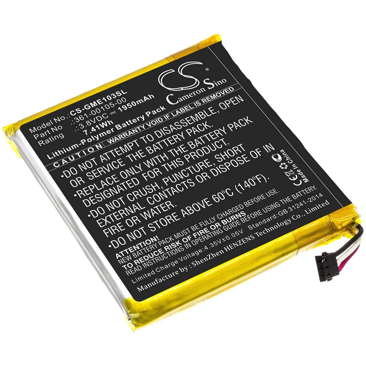  Cameron Sino Battery for Garmin Edge 1030 361-00105-00 1950mAh — product photo