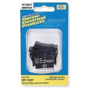 Hubbell Incorporated Hubbell Incorporated MR11SP Rocker Switch SPST 2 Connections Black — product photo