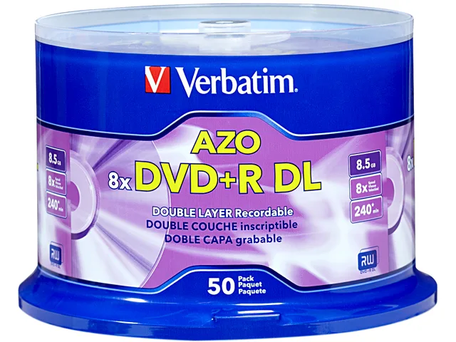 VERBATIM VERBATIM 97000 DVD+R DL 8.5GB 8X 50-pack spindle — product photo