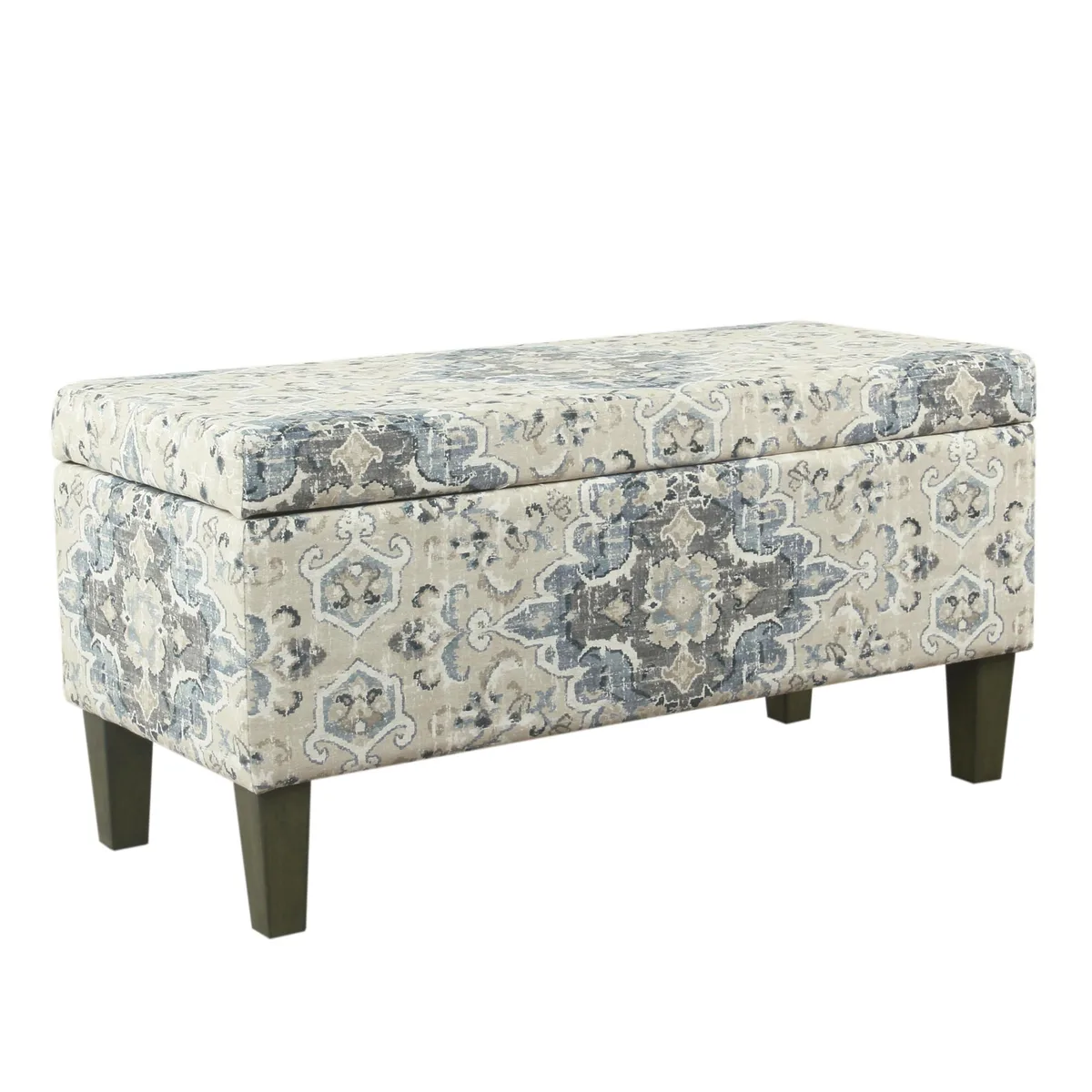  HomePop K6384NP-A861 Storage Bench Antiqued Blue 36x16x18 in — product photo