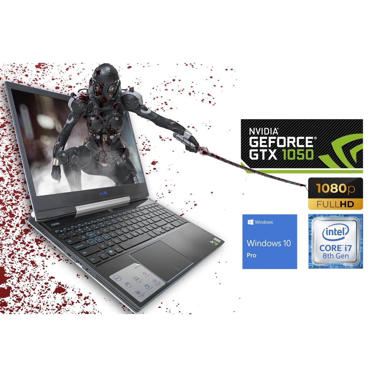 DELL DELL G5 White gaming laptop 15.6 FHD i7-8750H 8GB 256GB GTX 1050 Ti — product photo