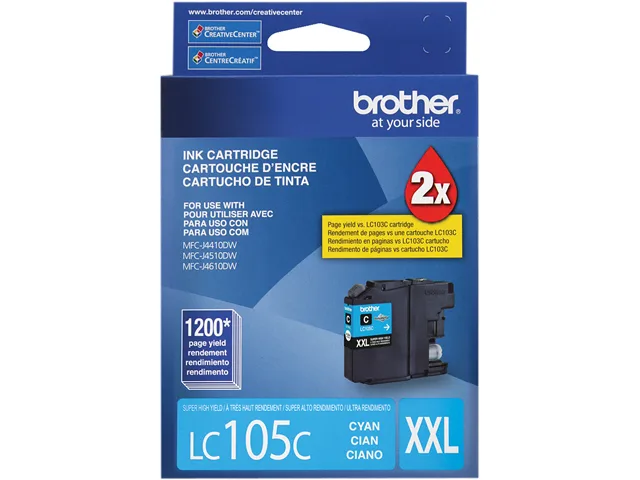 Brother Brother LC105C Super High Yield Cyan Ink Cartridge 1200 Pages — product photo