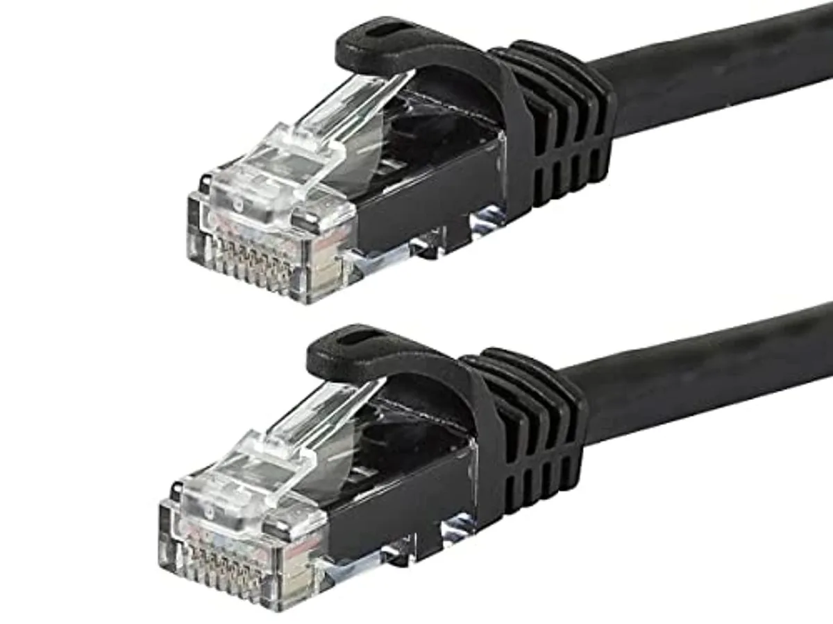 Monoprice Inc. Monoprice Inc. 143347 Cat6 network ethernet cable 10 ft black 12 pack 24AWG 550MHz UTP snagless flexboot — product photo