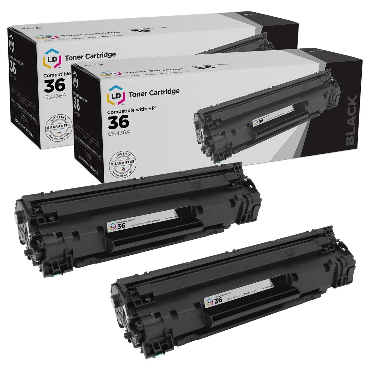 LD Products LD Products Compatible Toner Cartridge for HP 36A CB436A Black 2-Pack — product photo
