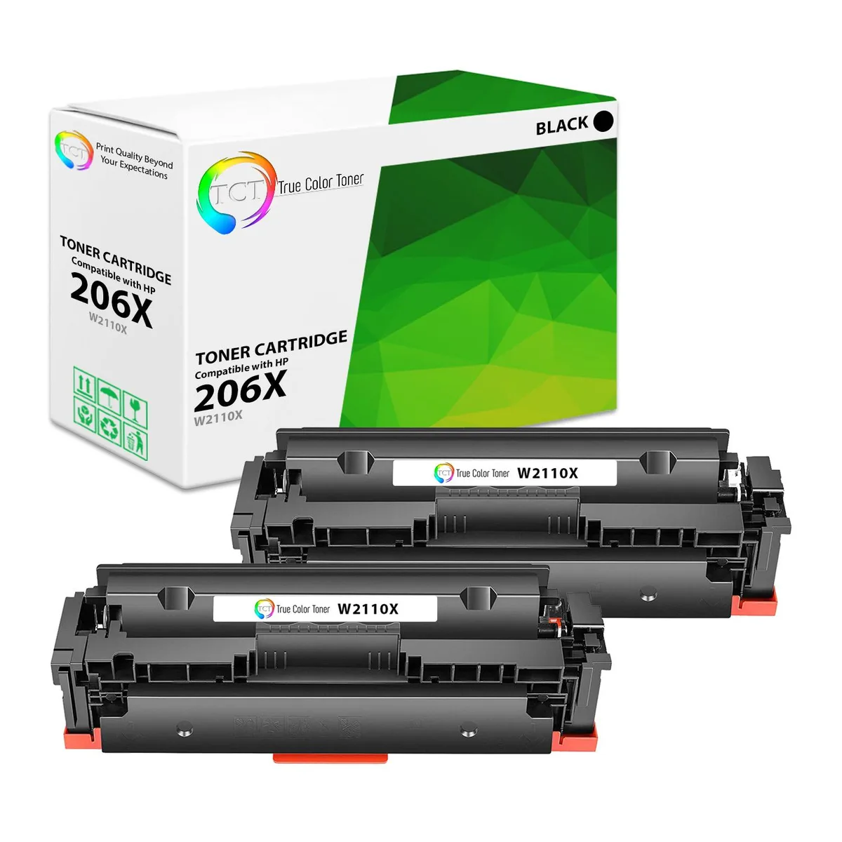 True Color Toner True Color Toner 206X Black Toner Cartridge 2 Pack W2110X 3150 pages — product photo