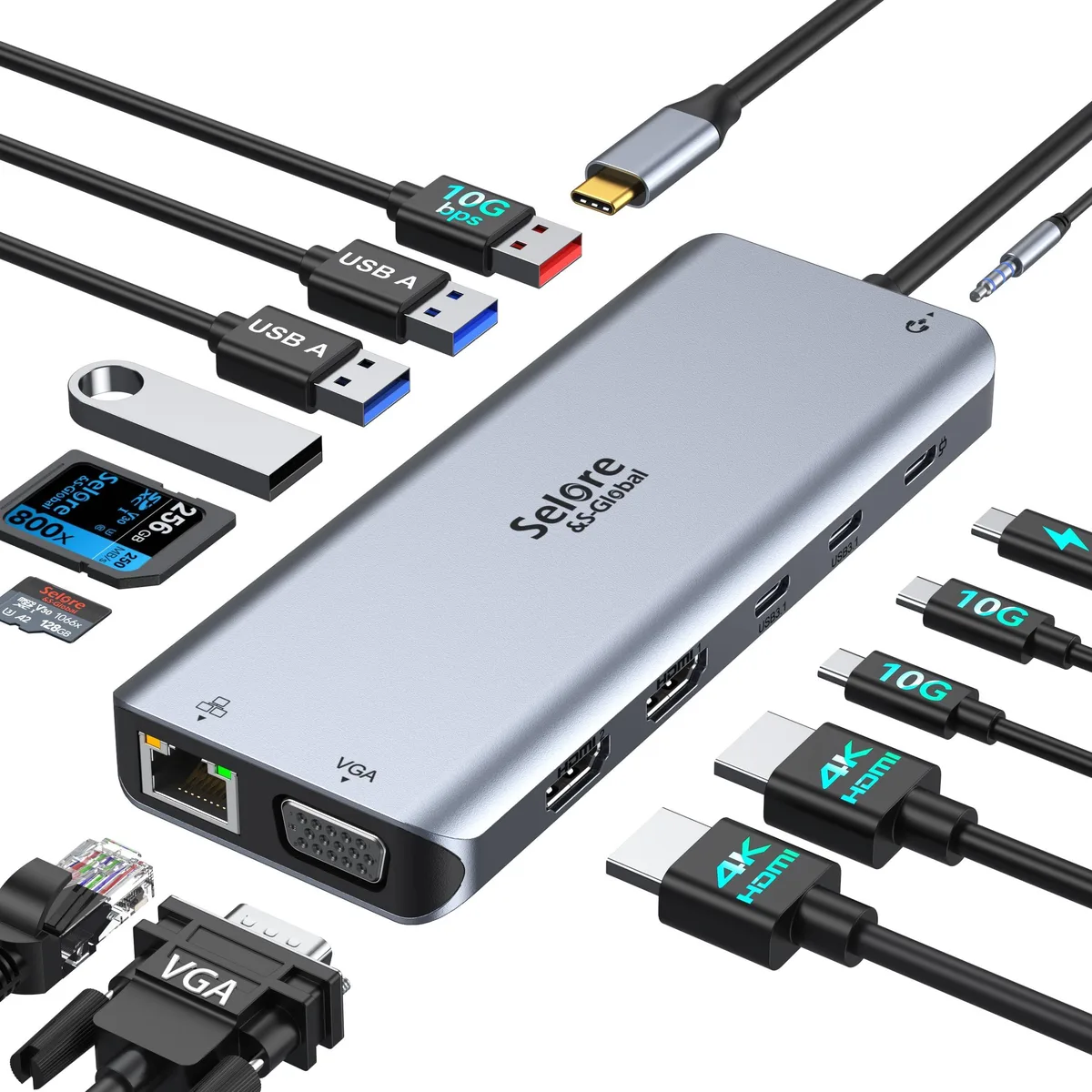  Belkin Dual HDMI Docking Station 14-in-1 100W PD Black — product photo