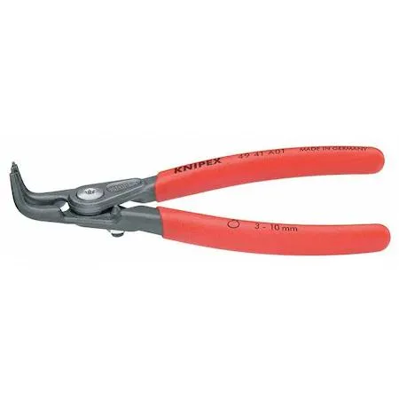 Grey Knipex external circlip pliers with bent tips and plastic grips