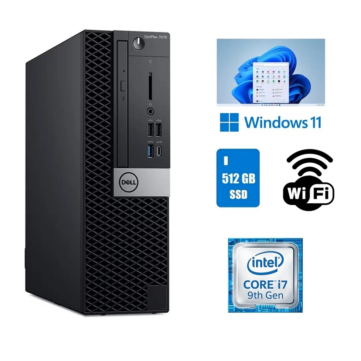 DELL DELL OptiPlex 7070 SFF i7-9700 16GB 512GB Windows 11 Pro desktop PC — product photo