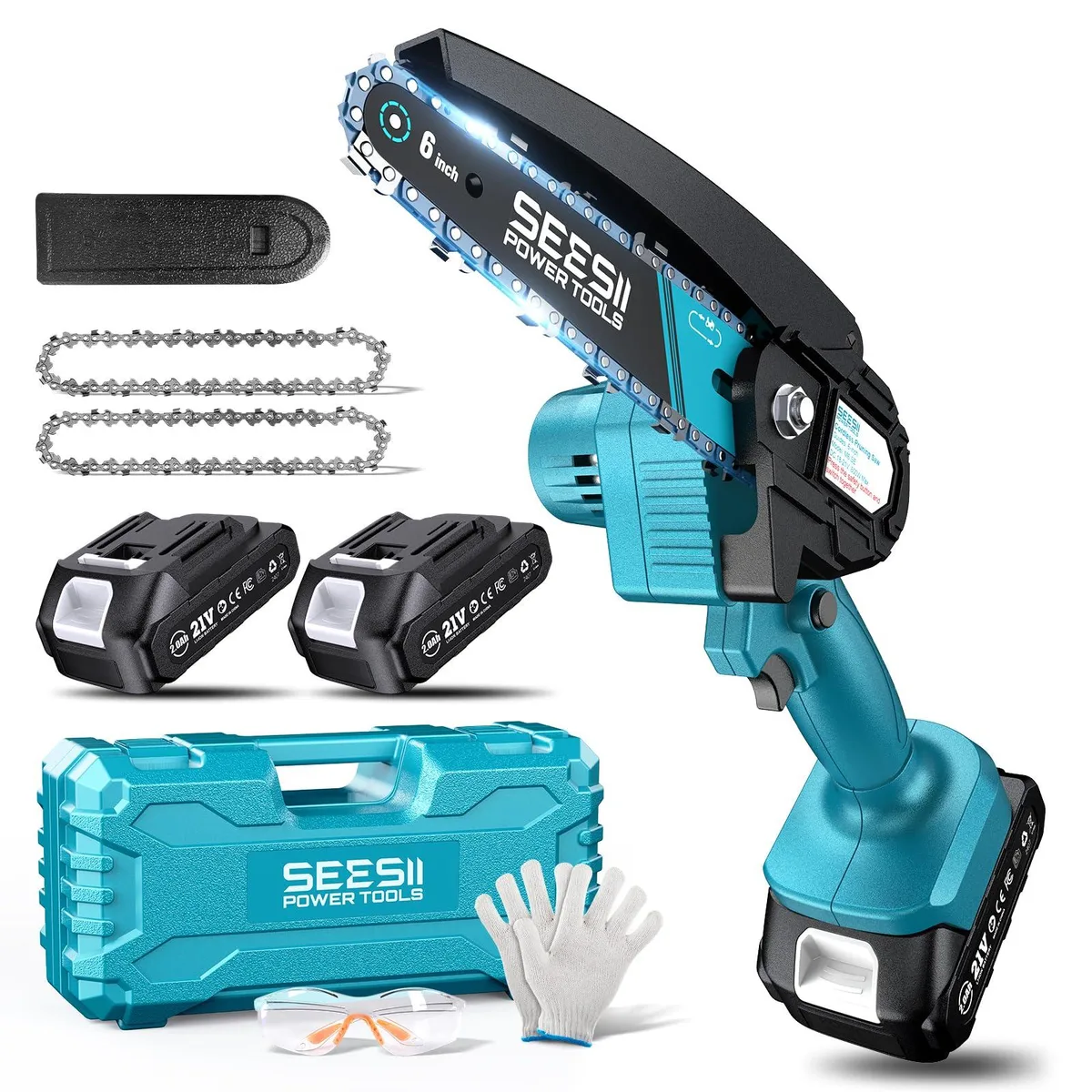 CH550 6-inch cordless chain saw 900W 2×2000 mAh — product photo