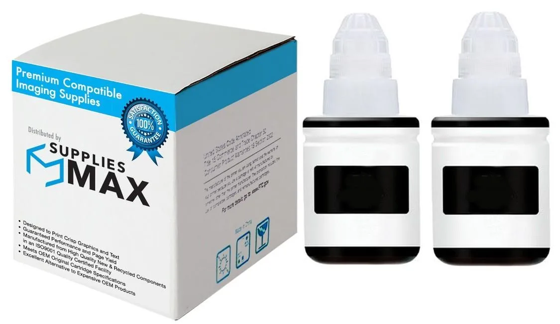 SuppliesMax SuppliesMax Black Refill Ink Bottle 2/PK 6000 Pages GI-290BK — product photo