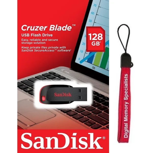 SanDisk SanDisk Cruzer Blade SDCZ50-128G-B35 128GB USB 2.0 flash drive — product photo