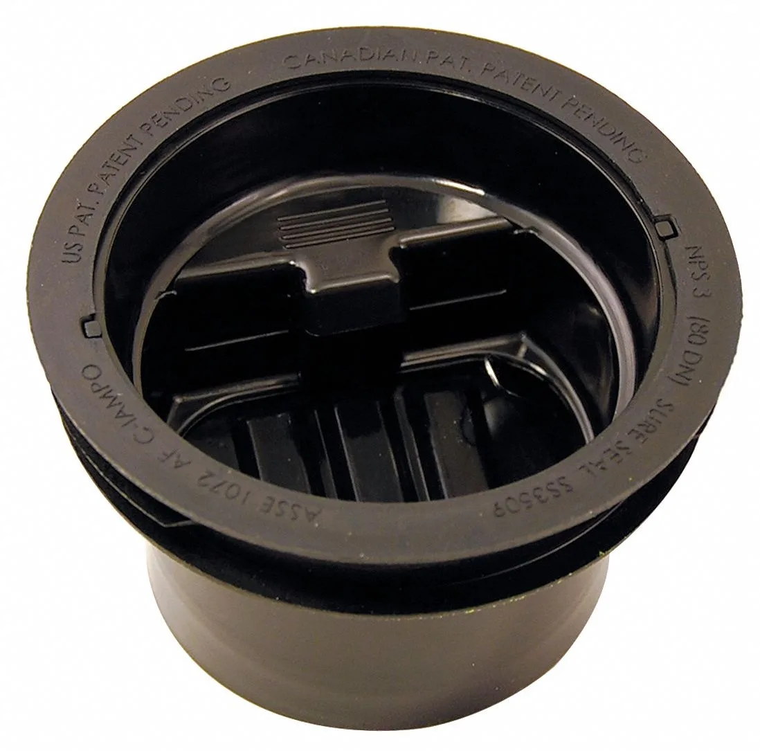 Black round trap seal with rubber and silicone construction for 3-1/2 inch floor drains