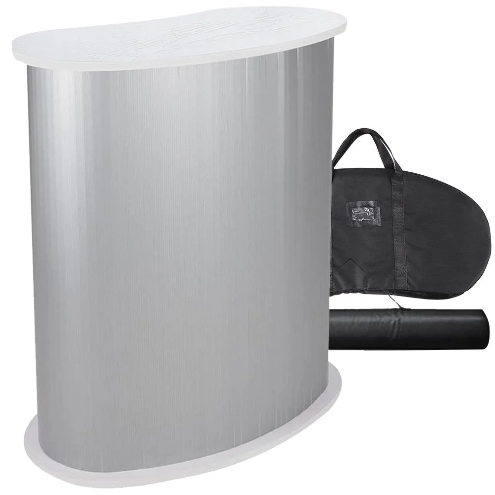Yescom USA, Inc. Yescom USA, Inc. Portable Oval Podium Table Counter Stand White 110 Lbs — product photo