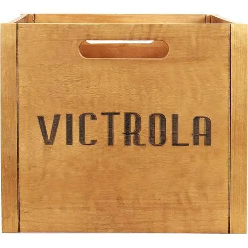 Victrola Victrola Wooden Record Crate — holds 50+ records, 33/45/78 rpm — product photo