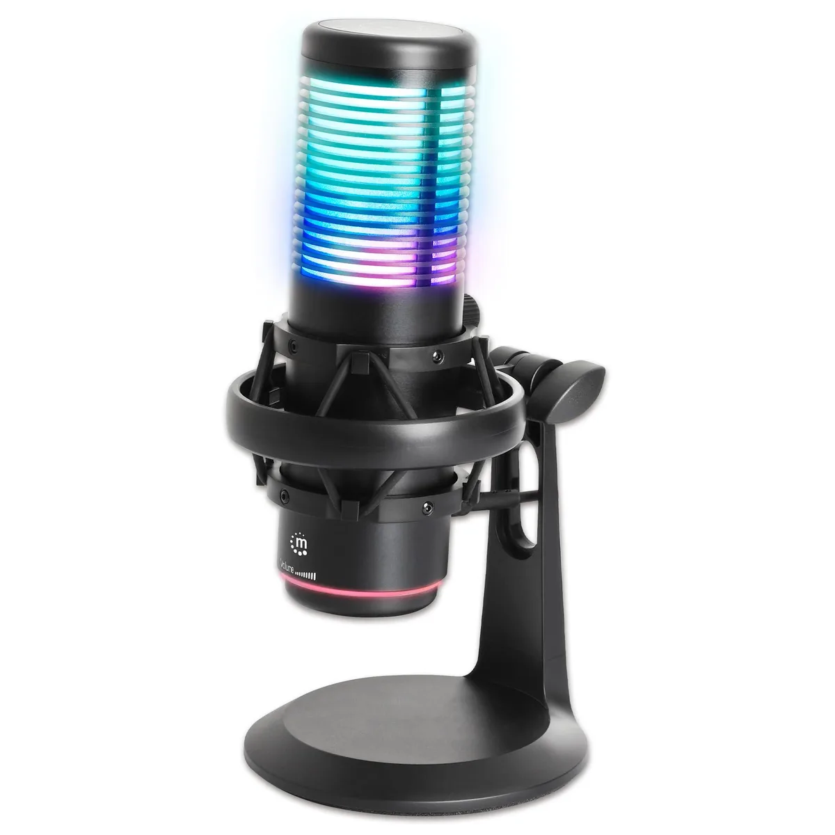  MANHATTAN 102674 USB Condenser Microphone with RGB and Shock Mount — product photo