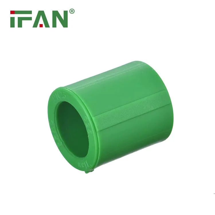 Green cylindrical PPR socket fitting, 20mm PN25 75°C