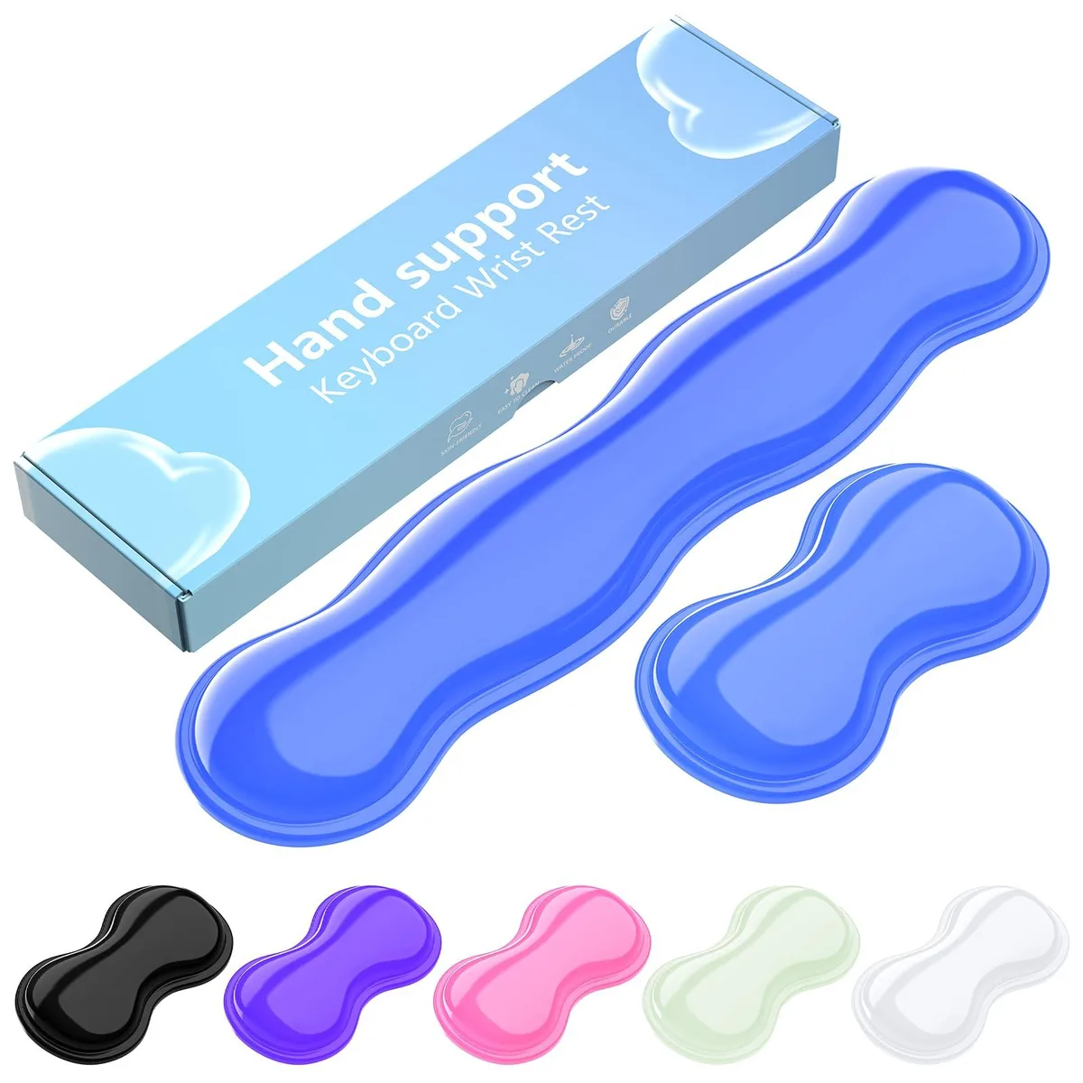  Keychron SKT21 Gel Wrist Rest Set Blue 16.7in 10.4in — product photo