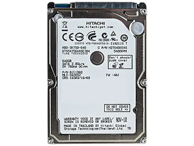 HGST HGST HTS547564A9E384 640GB 5400 RPM 8MB SATA 3.0Gb/s 2.5" laptop hard drive — product photo