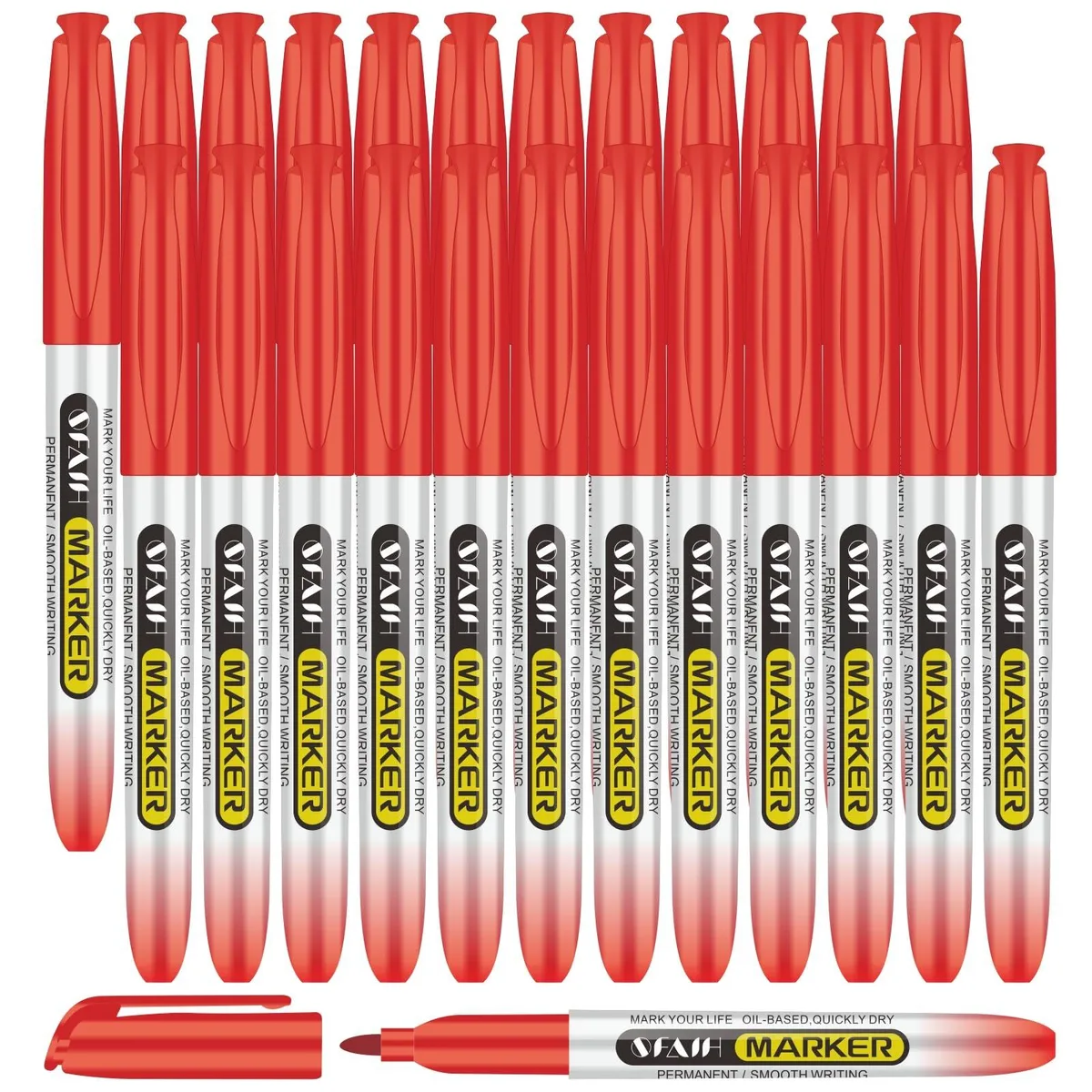 Red Permanent Markers 24 Pack Fine Point Waterproof — product photo