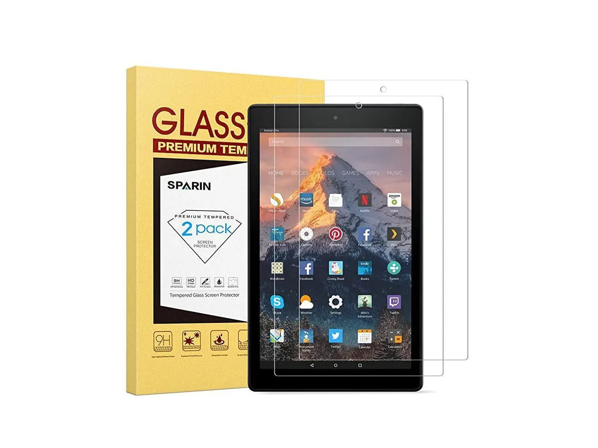sakose sakose 2-Pack Tempered Glass Screen Protector for Fire HD 10 (2017, 2019) & Kids Edition (2018, 2019) — product photo