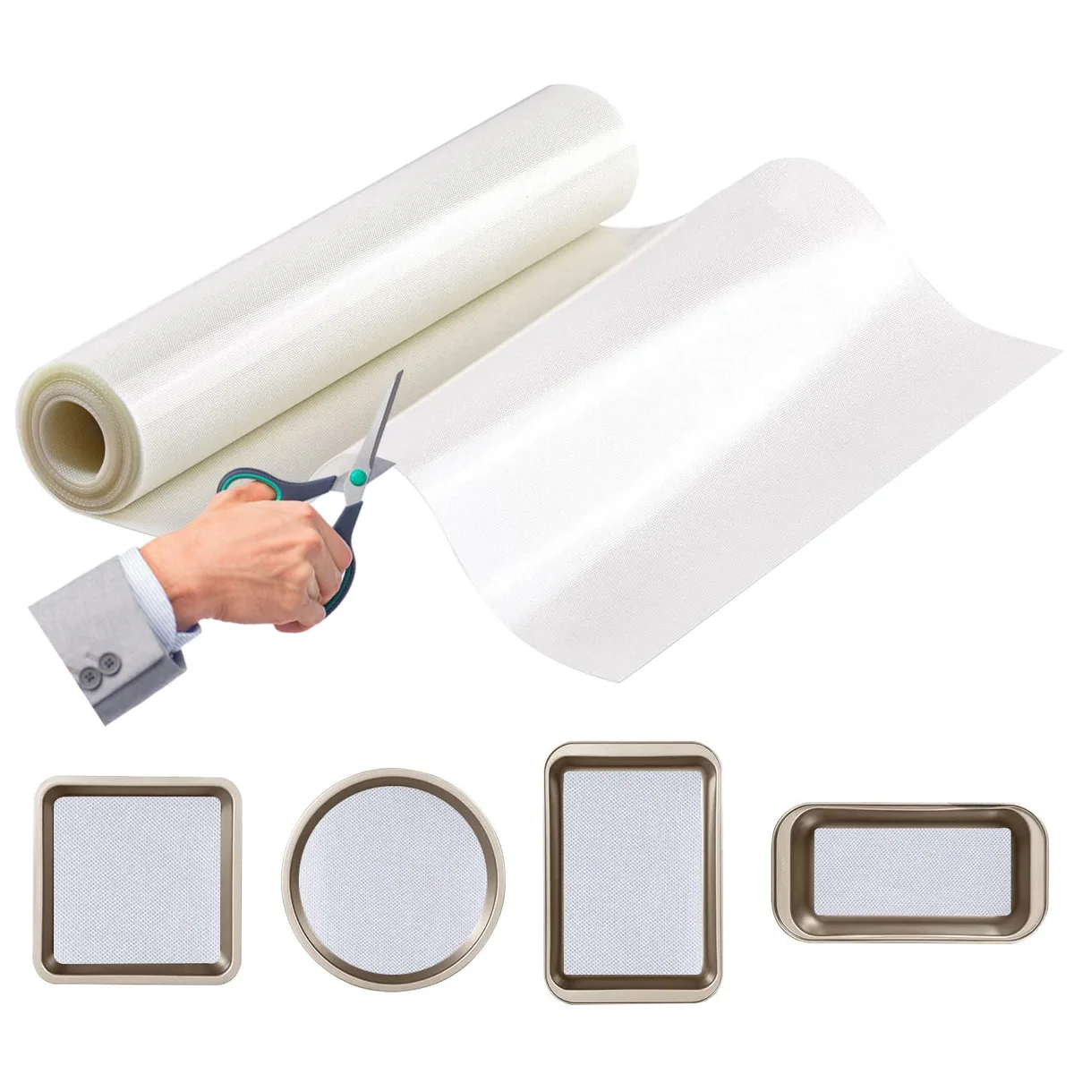 White translucent silicone mat roll 12 inches wide 8 feet long