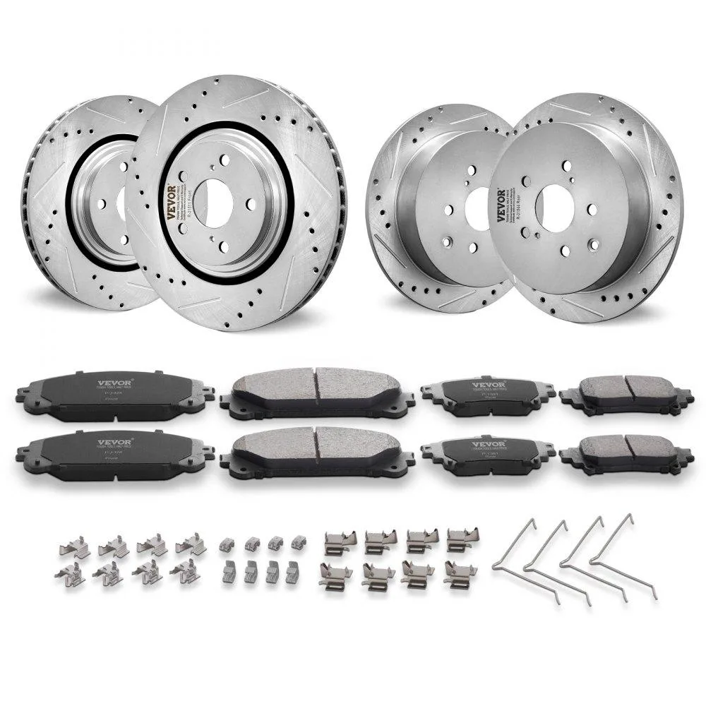 VEVOR VEVOR Drilled Slotted Brake Rotors Pads Front Rear Toyota Sienna Highlander — product photo