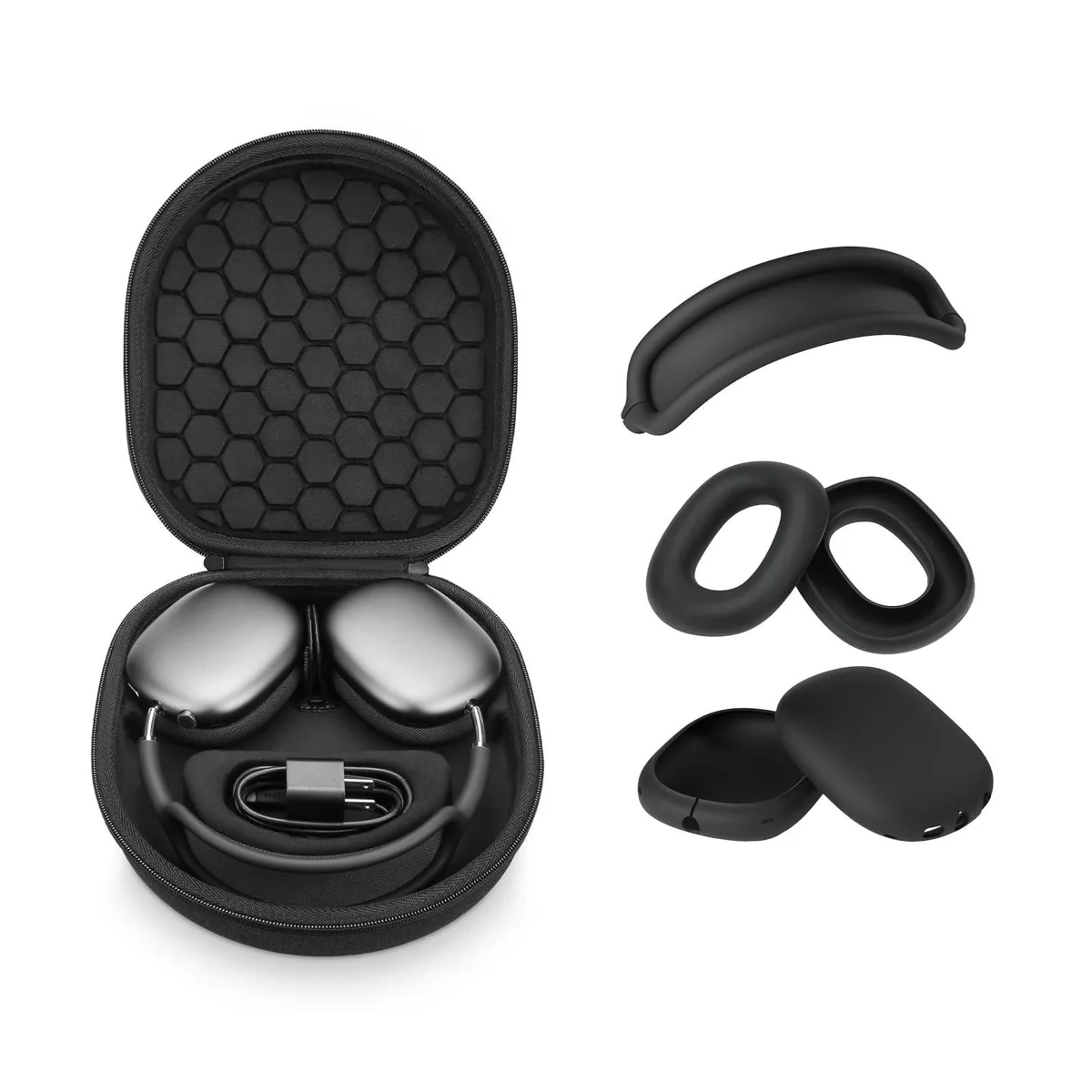 Bipra Bipra 2 in 1 accessory for AirPods Max with silicone covers and smart sleep case — product photo