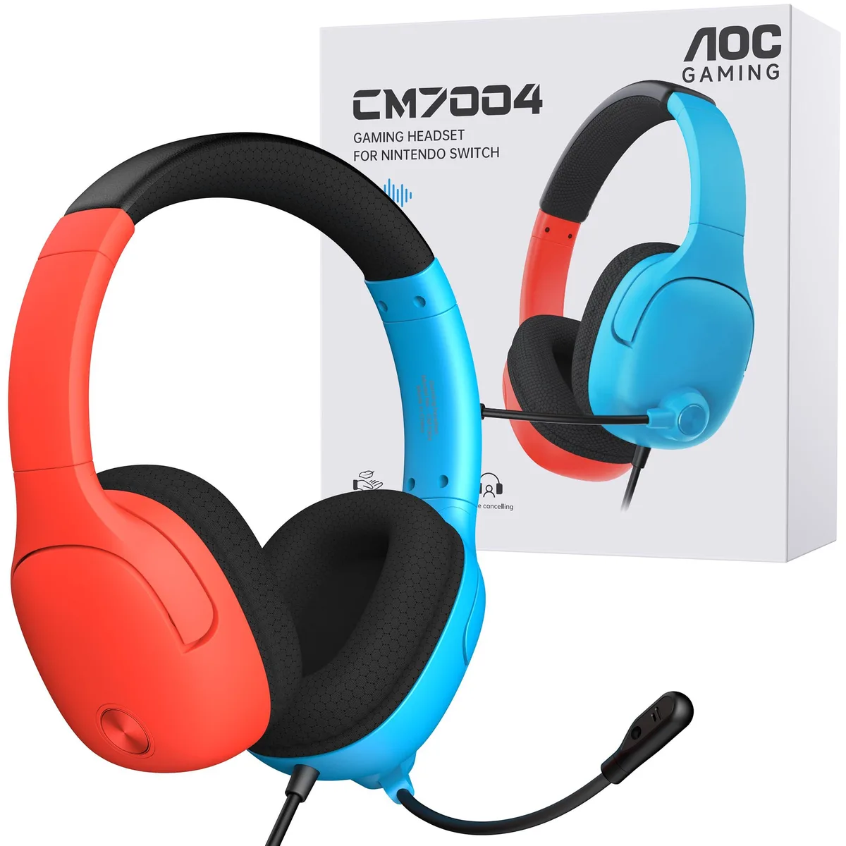  AOC CM7004 Wired Gaming Headset Blue 40mm 3.5mm — product photo