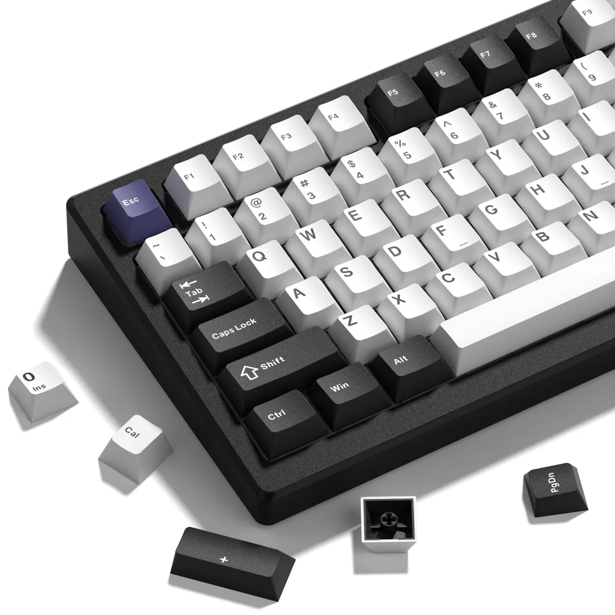 Womier Womier Double Shot PBT Keycaps Set 138 Keys Cherry Profile Black White2 — product photo