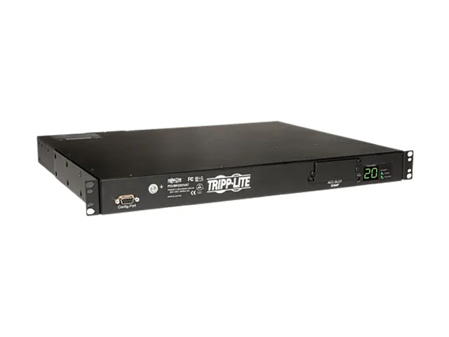 Tripp Lite Tripp Lite PDUMH20HVAT PDU 1U ATS 10 Outlets 8xC13 2xC19 2xC20 12ft Cord 200-240V 3.2-3.8kW — product photo