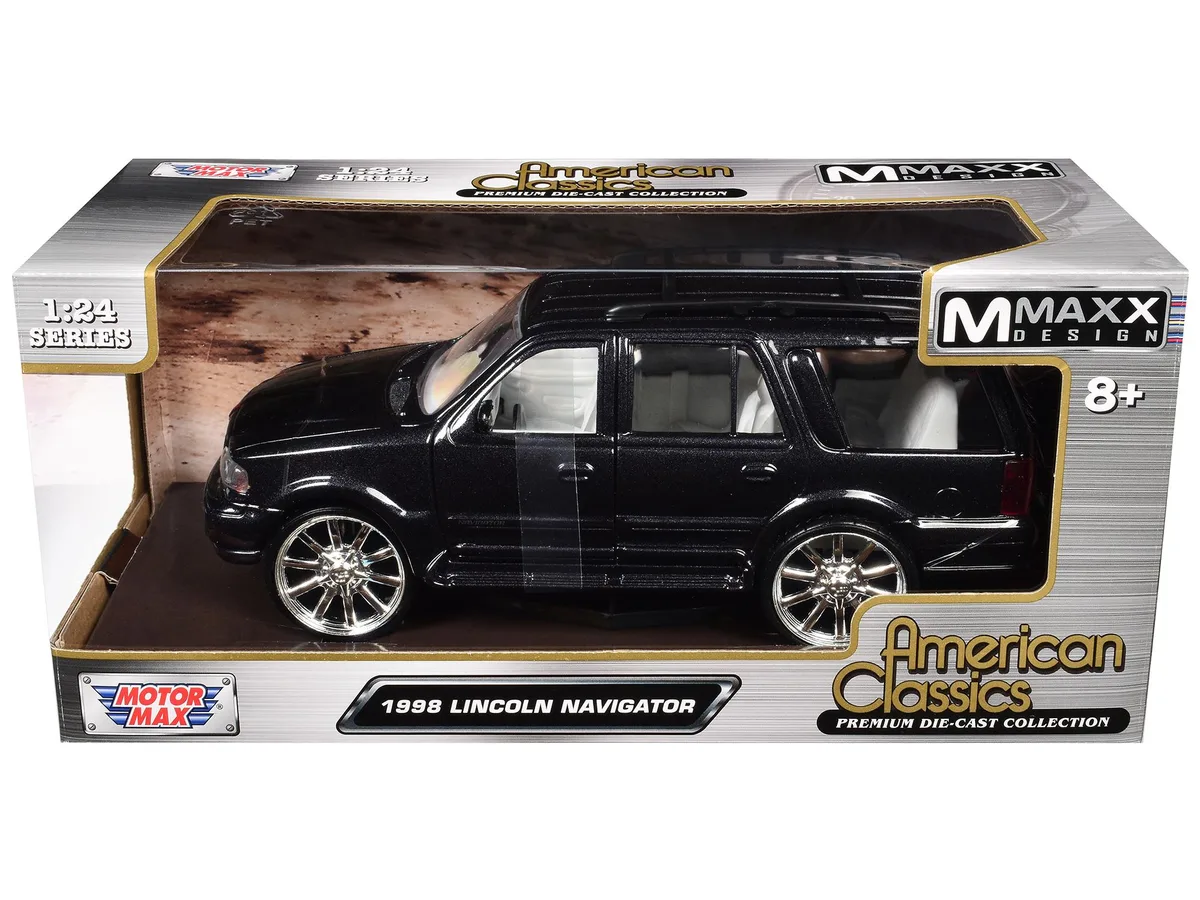 MOTORMAX MOTORMAX 1998 Lincoln Navigator 1/24 Black Metallic White Interior Maxx Design American Classics — product photo